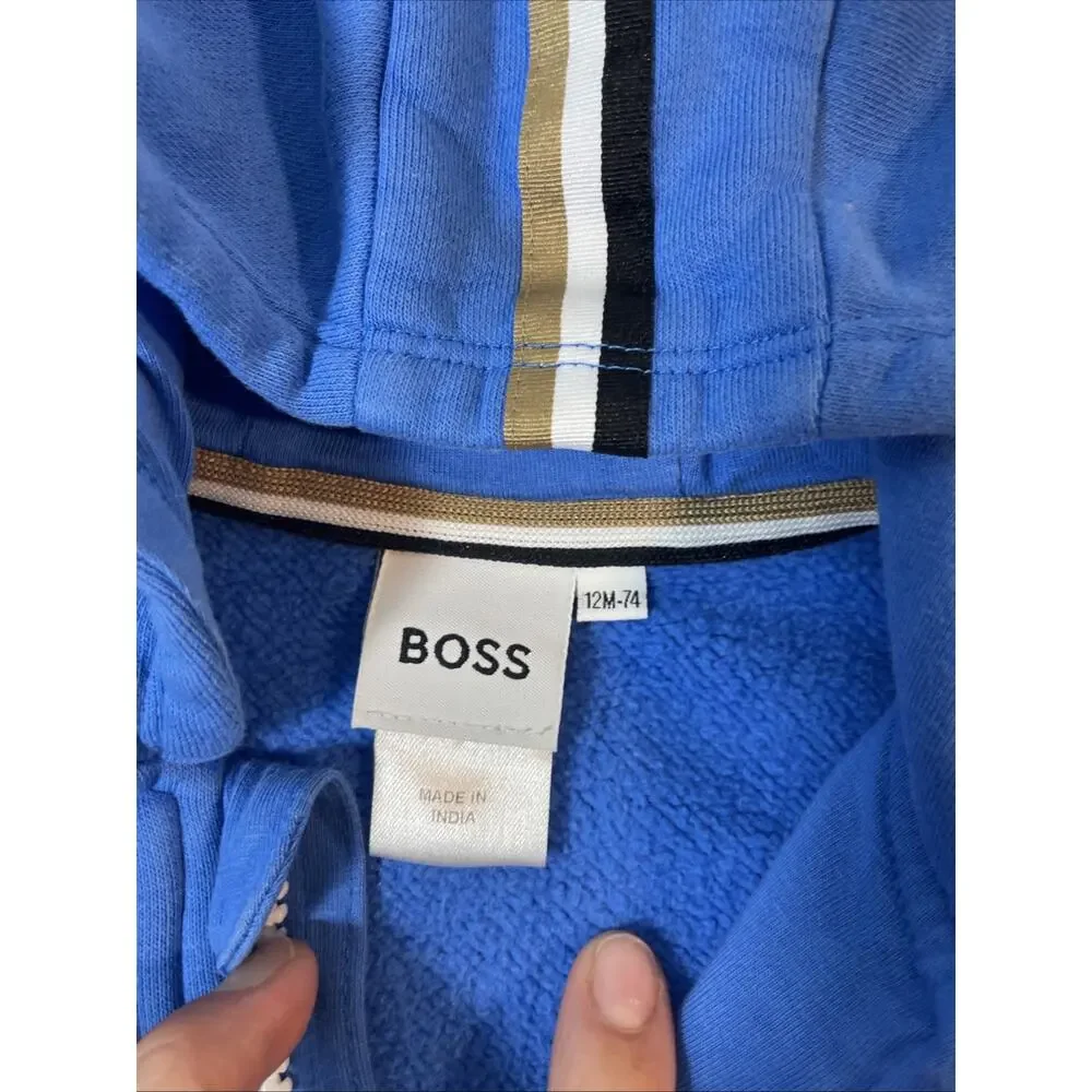 Hugo Boss Kids Zip Jacket & Plush Pants Set – Size 12 Months